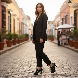 Impo Black Lace-Up Heels